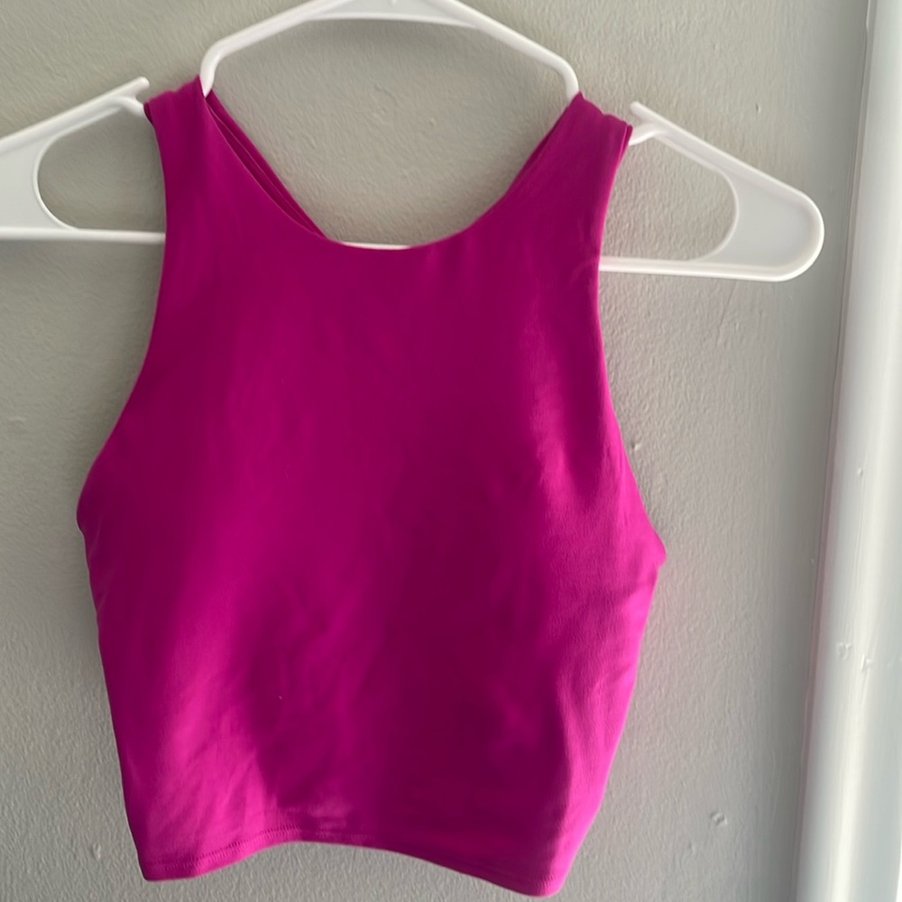 Athleta racer back magenta tank top
